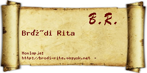 Bródi Rita névjegykártya